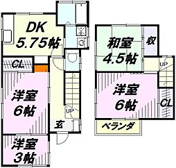 松郷貸家 1階4DKの間取り