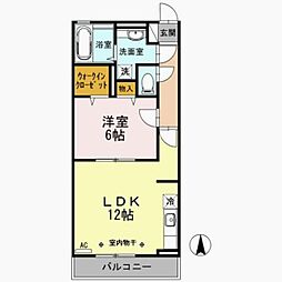 AROUSE 3階1LDKの間取り