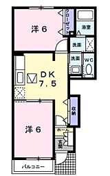 ア・モウト3 2DKの間取図画像