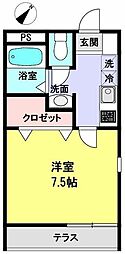 FLATS浦和 1Kの間取図画像