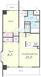 ミュウ 2LDKの間取図画像