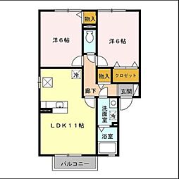 アタラクシアD 2LDKの間取図画像