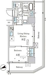 パークアクシス大塚ステーションゲートタワー 1LDKの間取図画像