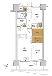 RJRプレシア東十条ガーデン 11階2SLDKの間取り
