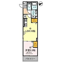 サルターレ 1LDKの間取図画像