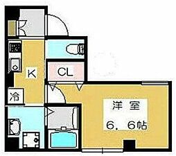 JCストリートカグラ 1Kの間取図画像