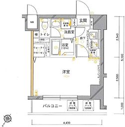 グリフィン横浜・戸部駅前 1Kの間取図画像
