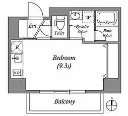 Genovia南千住3スカイガーデン ワンルームの間取図画像