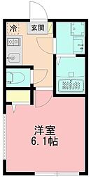 相模原市南区東林間6丁目アパート 1Kの間取図画像