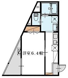 GRAN DEUR東和 2階1Kの間取り