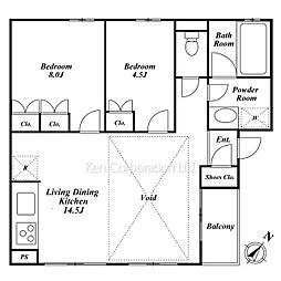 ＭＡＮＯＲ　ＨＯＵＳＥ　東山 2階2LDKの間取り
