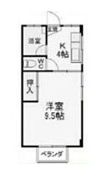 山和マンション 1Kの間取図画像