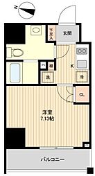 レノス新子安 ワンルームの間取図画像