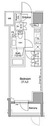 ザ・パークハビオ麻布十番 1Kの間取図画像