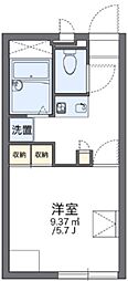 レオパレスHSIリバー 1Kの間取図画像