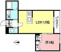 casapurpura 1LDKの間取図画像