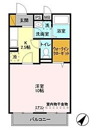 グリーンコート壱番館 1Kの間取図画像