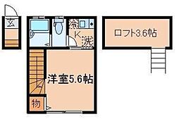 バーミープレイス阿佐ヶ谷II 2階1Kの間取り