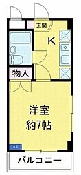 田端シティークレスト 1Kの間取図画像