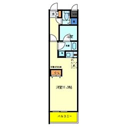 聚楽荘立花 ワンルームの間取図画像