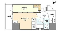 ジオエント門前仲町 7階1DKの間取り