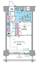 GENOVIA浅草VIskygarden 8階1LDKの間取り