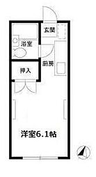 エステートピア原No.2 ワンルームの間取図画像