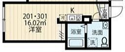 フィオーネ亀有 ワンルームの間取図画像