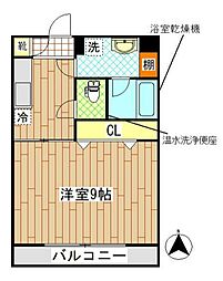 ラミアールさつき 1Kの間取図画像