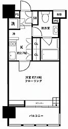 東急目黒線 不動前駅 徒歩5分の賃貸マンション 4階1Kの間取り