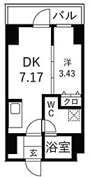 トラディス森下 4階1DKの間取り