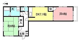 アドバンス5 2DKの間取図画像
