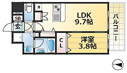 アーバネックス神戸六甲 1LDKの間取図画像