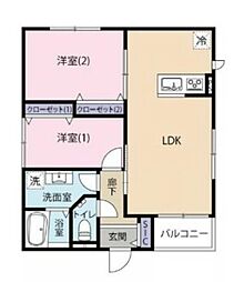 アーツ駒込 2階2LDKの間取り