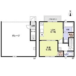 LotusCraneTIES 1LDKの間取図画像