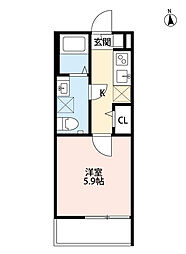 阪神本線 千船駅 徒歩10分の賃貸アパート 3階1Kの間取り