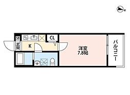 Roadmade 3階1Kの間取り