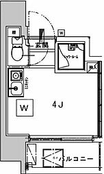東京メトロ千代田線 乃木坂駅 徒歩6分の賃貸マンション 6階ワンルームの間取り
