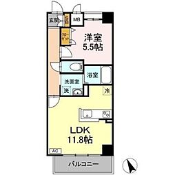 ベルファミーユ高根台II 5階1LDKの間取り