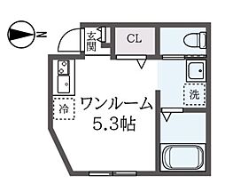 アイ中野 1階ワンルームの間取り