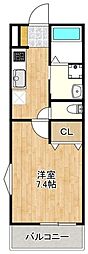 Maison Claire南柏 1階1Kの間取り