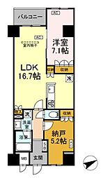 サンジョイアゼロ 7階1SLDKの間取り