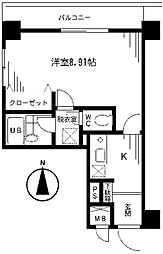 プライムアーバン千代田富士見 1Kの間取図画像