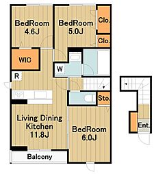 GRACE　K 2階3LDKの間取り