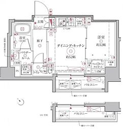 クレイシアIDZ王子アーバンヒルズ 7階1DKの間取り