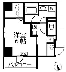 ラヴィールレジデンス 1Kの間取図画像