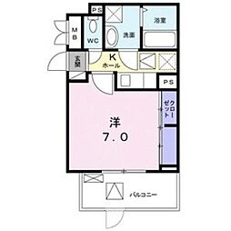 ミカシータ 1Kの間取図画像