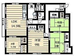 エクセル永山 2階4LDKの間取り