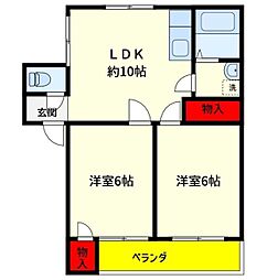 アトリエ 2LDKの間取図画像