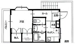 ライフジョイ北越谷1号館 1Kの間取図画像